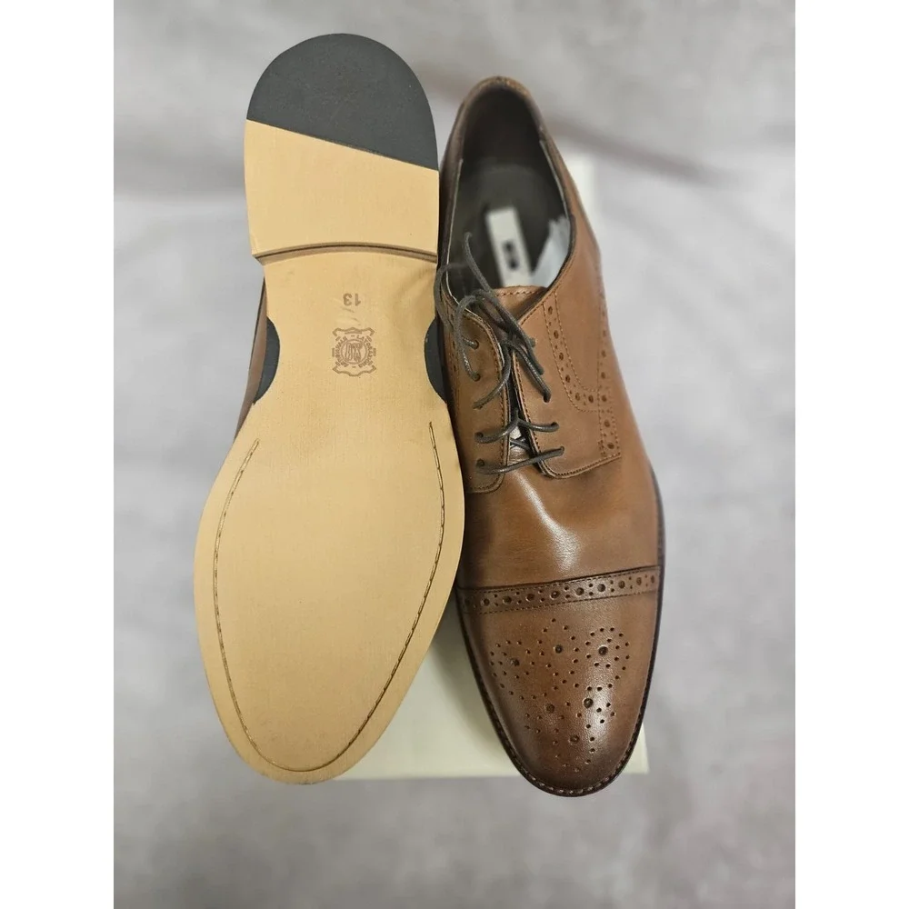 Joseph Abboud Mens Cognac Owings Cap-Toe Lace up  Oxford  size 13D New